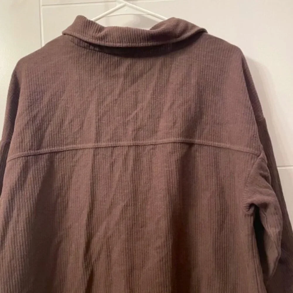 Anthropologie Pilcro Button Front Long Sleeve Shirt Dress Brown Medium